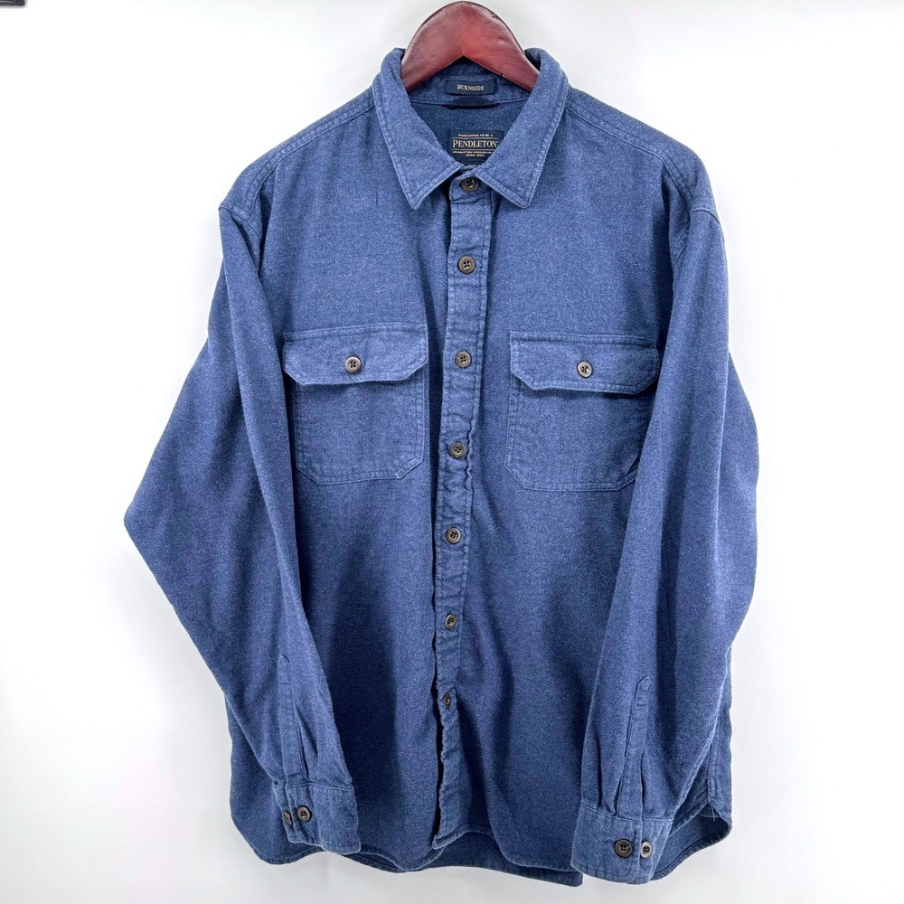 Pendleton Burnside Flannel Shirt Men XL Blue Cotton Button Up Heritage Workwear